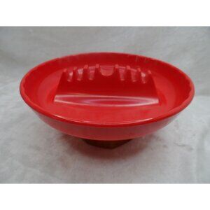Red Melamine Ashtray By GES-Line Mid Century Modern USA Retro Design